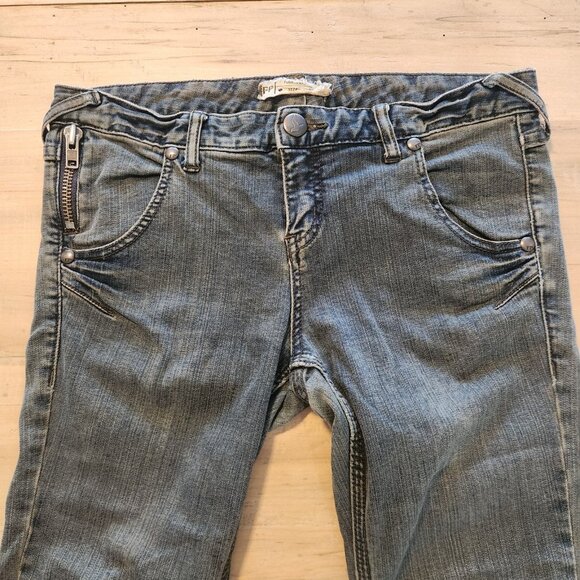 Free People Jeans Blue Denim Stretch Ankle Zip Slim Fit Women's Sz 29x28 EUC - Picture 6 of 12